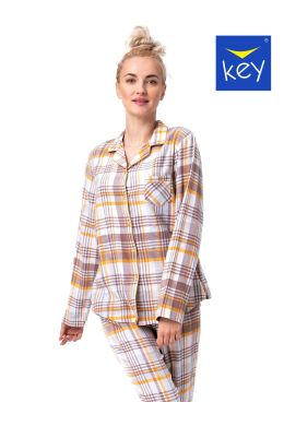 Női flanel pizsama Kulcs LNS 448 2XL-4XL