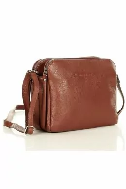 MARCO MAZZINI Bőr crossbody kézitáska barna