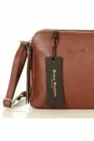 MARCO MAZZINI Bőr crossbody kézitáska barna