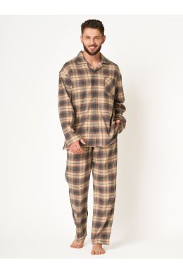 Férfi flanel pizsama Kulcs MNS 402 B24 3XL-4XL