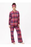 Női flanel pizsama Kulcs LNS 483 2XL-4XL